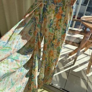 Billabong Women's Wide-Leg Floral Pants Multicolor Size S Casual Summer